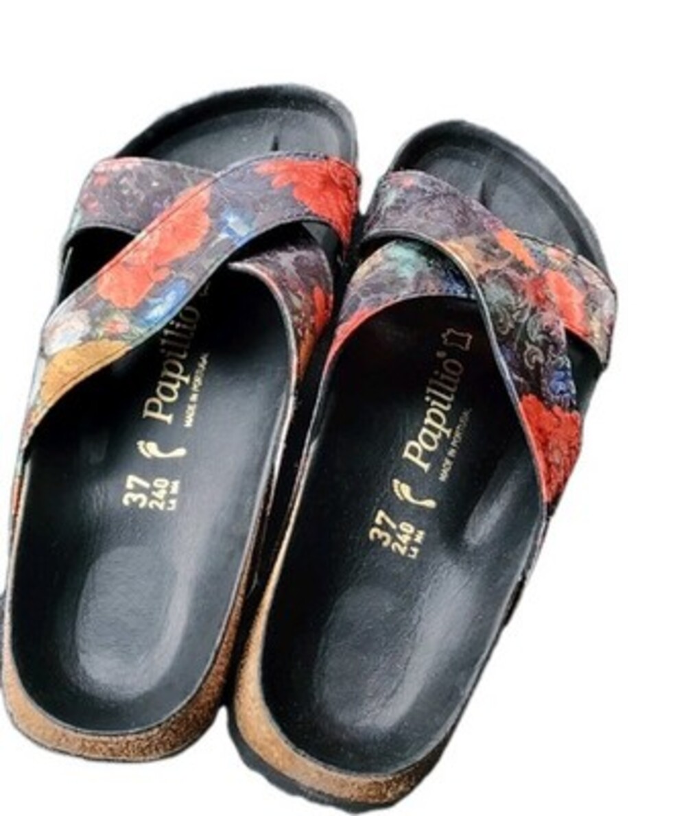 Birkenstock Papillio Daytona Crystal Rose Sandals Slides Floral Size 37 US 6